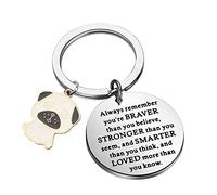 Pug Dog Gift Pug Keychain Gift for Pug Mom Pug Owner You Are Braver Stronger Smarter Than You Think (UK Pug Always KC)