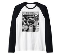Pug Dog Last Day of School Summer Break Funny Meme Selfie Raglan Baseball Tee