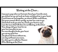 Pug Dog Memorial pet Bereavement Flexible Fridge Magnet - Waiting at The Door