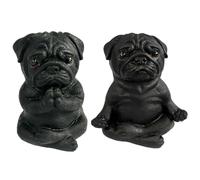 Pug Dog Model Statue | Zen Yoga Meditation Figurine | Car Decoration for SUVs, Trucks, Cars, & RVs