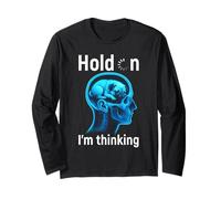 Pug Dog mom Hold on Im Thinking Head Skull Dogs Lover dad Long Sleeve T-Shirt