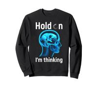 Pug dog mom Hold on Im thinking head skull dogs lover dad Sweatshirt
