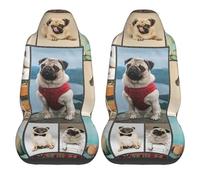 Pug Dog My Best Friend Car Seat Covers,Universal Auto Front Seats Protector Fits for Cars,SUV Sedan,Truck
