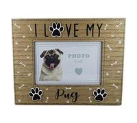 Pug Dog Photo Frame I Love My Dog Or Puppy 20 Assorted Dog Breeds Available 6x4"