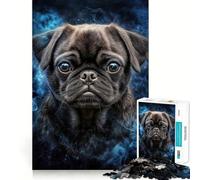 Pug Dog Portrait Jigsaw Puzzles 1000 Piece for Teenagers Clear Logic Toy Light Relax Perfect Cut Heartfelt Gift (38x52cm)