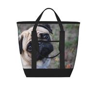 Pug Dog Printed,Lunch Bags Large Capacity Insulated Tote Bag For Women Men Work Picnic Travel