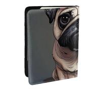 Pug Dog Printed Passport Holder - 6.5 x 4.5 Inch RFID Blocking Travel Wallet,Stylish Passport Cover,Lightweight Document Organizer for Cards