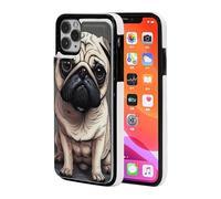 Pug Dog Printed Phone Cases for iPhone 11 Pro Wallet Case 5.8-inch, Magnetic Clasp Flip Leather Shockproof Phone Case Cover with Card Slots Holder