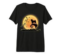 Pug Dog Scary and Moon Puppy Funny Halloween Costume Premium T-Shirt