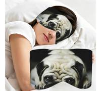 Pug Dog, Sleep Mask for Home Travel, Full Eye Covers Light Blocking Eye Mask Sleep Eye and Ear Muffs