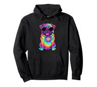 Pug Dog Tie Dye Art Pullover Hoodie