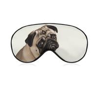 Pug Dog Travel Eye Mask Blackout Eye Mask for Sleeping Airplane Eyemask with Adjustable Strap Sleep Masks for Women Men Soft Night Blindfold Eyemask