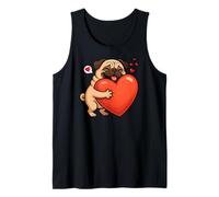 Pug Dog Valentines Day Animal Lover Heart Mom Dad Kids Tank Top