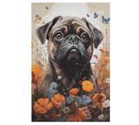 Pug Dog Wooden Jigsaw Puzzles 1000 Piece Puzzle For Adults. Challenging To Complete But Fun And Humorous Jigsaws 78×53cm