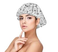 Pug DogCute Pug Dog Black And White,Adjustable Silk Hair Wrap Adult's Satin Sleeping Cap Hair Women's Elastic Sleep Bonnet
