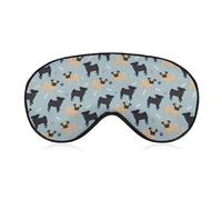 Pug Dogs Blue Unisex Light-Blocking Eye Mask Sleep Mask Suitable for Naps at Home, in The Office, and on Airplanes
