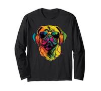 Pug Dogs Cool Sunglasses Pug Funny Dog Lover Pugs Long Sleeve T-Shirt
