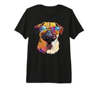 Pug Dogs Cool Sunglasses Pug Funny Dog Lover Pugs Premium T-Shirt