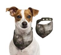 Pug Dogs Family Bokeh Mother And Cub Dogs Pets,Dog Bandanas Cotton Pet Scarf Adjustable Bibs for Pet,S