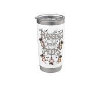 Pug Dogs Hanging with Best Friends Spiderwebs Spider Web Stainless Steel Insulated Tumbler