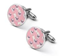 Pug Dogs Lying Down Standing Up Shirt Cufflinks for Men Cuff Links Tie Father Husband Wedding Business 2.0cm