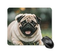 Pug Dogs Mouse Pad Square Laptop Mouse Mat Cute Computer Mousepad Keyboard Pad Non-Slip Desk Pads for Gaming Office Work Home 25 * 30cm