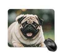 Pug Dogs Mouse Pad Square Laptop Mouse Mat Cute Computer Mousepad Keyboard Pad Non-Slip Desk Pads for Gaming Office Work Home 20 * 25cm