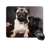 Pug Dogs Mouse Pad Square Mice Mat Waterproof Computer Mousepad with Non-Slip Rubber Base Wireless Mice Pad for Laptop Office Home Personalized Gaming Mousepad 25 * 30cm