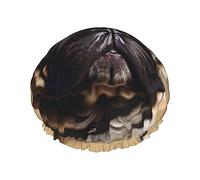 Pug Dogs Reusable Shower Cap,Double Layer Water Shower Non Wetting Hair Cap,Large Size For All Hair Lengths