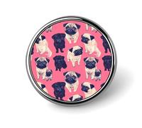 Pug Dogs Round Brooches Colorful Fashion Button Pins Badge for Backpacks Shirts Scarf