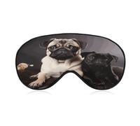 Pug Dogs Sleeping Mask Sleep Mask for Side Sleeper Relaxing Zero Pressure Night Blindfold Light Block-Out Eye Mask for Sleep with Easy Adjustable Strap
