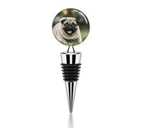 Pug Dogs Wine Bottle Stopper Decorative Metal Bottle Stopper Reusable Creative Beverage Stoppers for Champagne, Liquor & Oil Bottles Wedding Christmas Party Bar Decor
