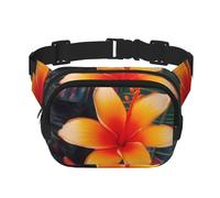 Pug Dogs with Soccer Ball Football Fanny Pack for Women Men Fashion Waist Pack Adjustable Belt Bag for Workout Running Travelling Casual Waist Bag, Hawaii Tropical Flower, One Size