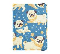 Pug Dosg Blue Cute Passport Card Holder Cover Combo Travel Documents Organizer Protector Waterproof