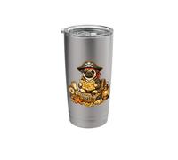Pug Dressed As A Pirate Funny Dog Pug Halloween Stainless Steel Insulated Tumbler