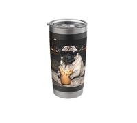Pug Drinking Iced Coffee Funny Dog Meme Stainless Steel Insulated Tumbler