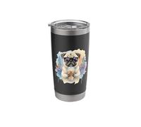 Pug Drinking Iced Coffee Lover Funny Pug Dog Stainless Steel Insulated Tumbler