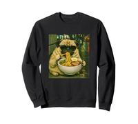 Pug Eating Ramen Noodles Meme Retro Sweatshirt