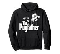 Pug-father Dog Dad Puppy Paw Print Funny Animal Fathers-Day Pullover Hoodie