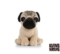 Pug Fawn Puppy Dog Plush Soft Toy - 16cm - Living Nature NEW