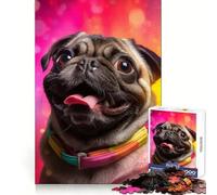 Pug Fiesta Hard Jigsaw Puzzle for Adults 1000 Pieces Solid Logic Toy Simple Fun Precision Cut (38x26cm)