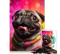 Pug Fiesta Hard Jigsaw Puzzle for Adults 1000 Pieces Solid Logic Toy Simple Fun Precision Cut (50x75cm)