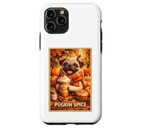 Pug Fun Dog Pet Pumpkin Animal Parody Art Fall Coffee Poster Case for iPhone 11 Pro