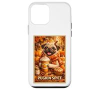 Pug Fun Dog Pet Pumpkin Animal Parody Art Fall Coffee Poster Case for iPhone 12 mini