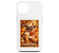Pug Fun Dog Pet Pumpkin Animal Parody Art Fall Coffee Poster Case for iPhone 13