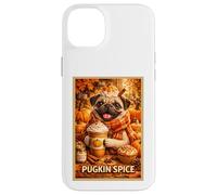 Pug Fun Dog Pet Pumpkin Animal Parody Art Fall Coffee Poster Case for iPhone 14 Plus