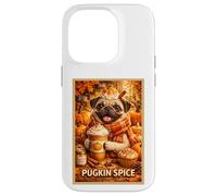 Pug Fun Dog Pet Pumpkin Animal Parody Art Fall Coffee Poster Case for iPhone 14 Pro