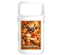 Pug Fun Dog Pet Pumpkin Animal Parody Art Fall Coffee Poster Case for iPhone 17 Pro Max