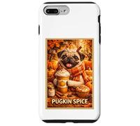 Pug Fun Dog Pet Pumpkin Animal Parody Art Fall Coffee Poster Case for iPhone 7 Plus/8 Plus