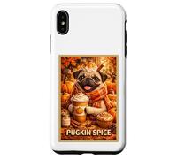 Pug Fun Dog Pet Pumpkin Animal Parody Art Fall Coffee Poster Case for iPhone XS Max